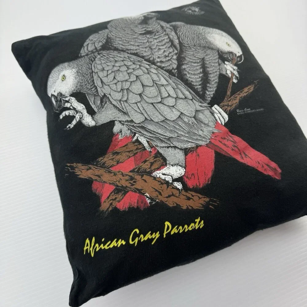 African Gray Parrot Throw Pillow Wildlife Bird Art Decorative Nature Accent